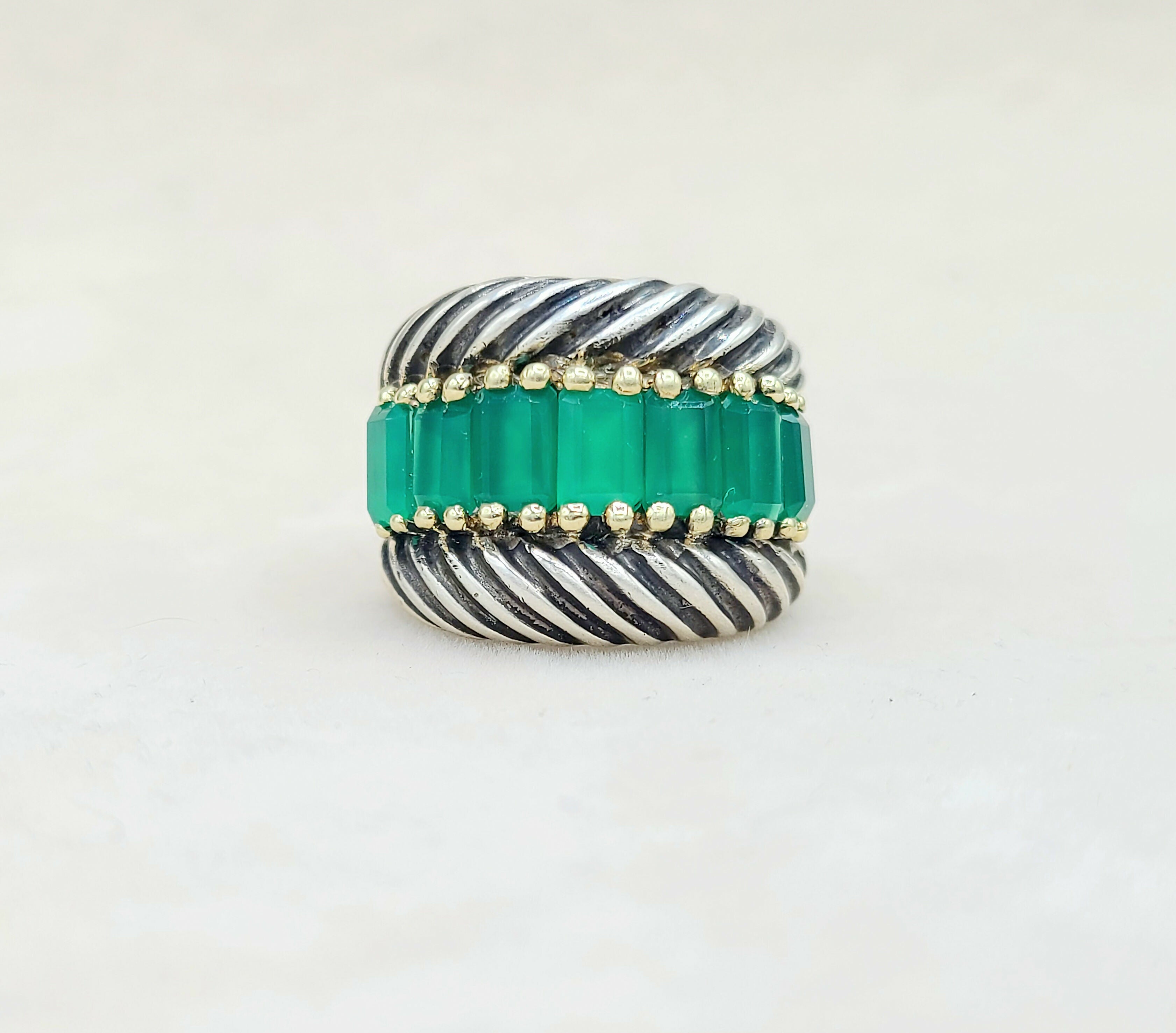 David Yurman Cable Ring Green Onyx & Gold、mySite、hinf8tx79