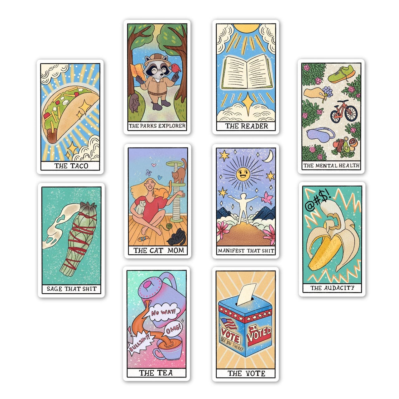  Tarot Card Sticker 10 Pack、mySite、elrpsem3k
