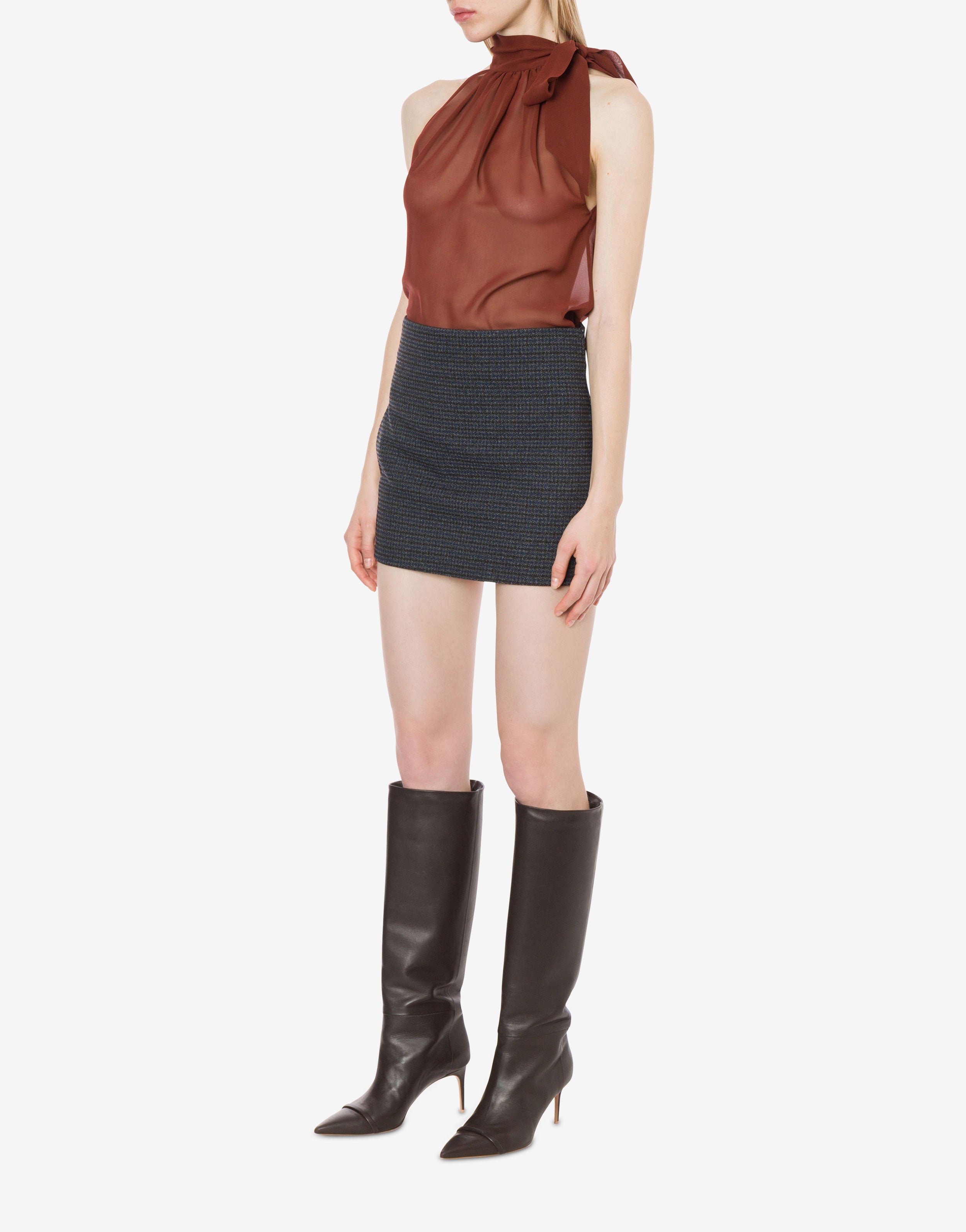 Top in georgette con collo lavallière、mySite、aoinhome