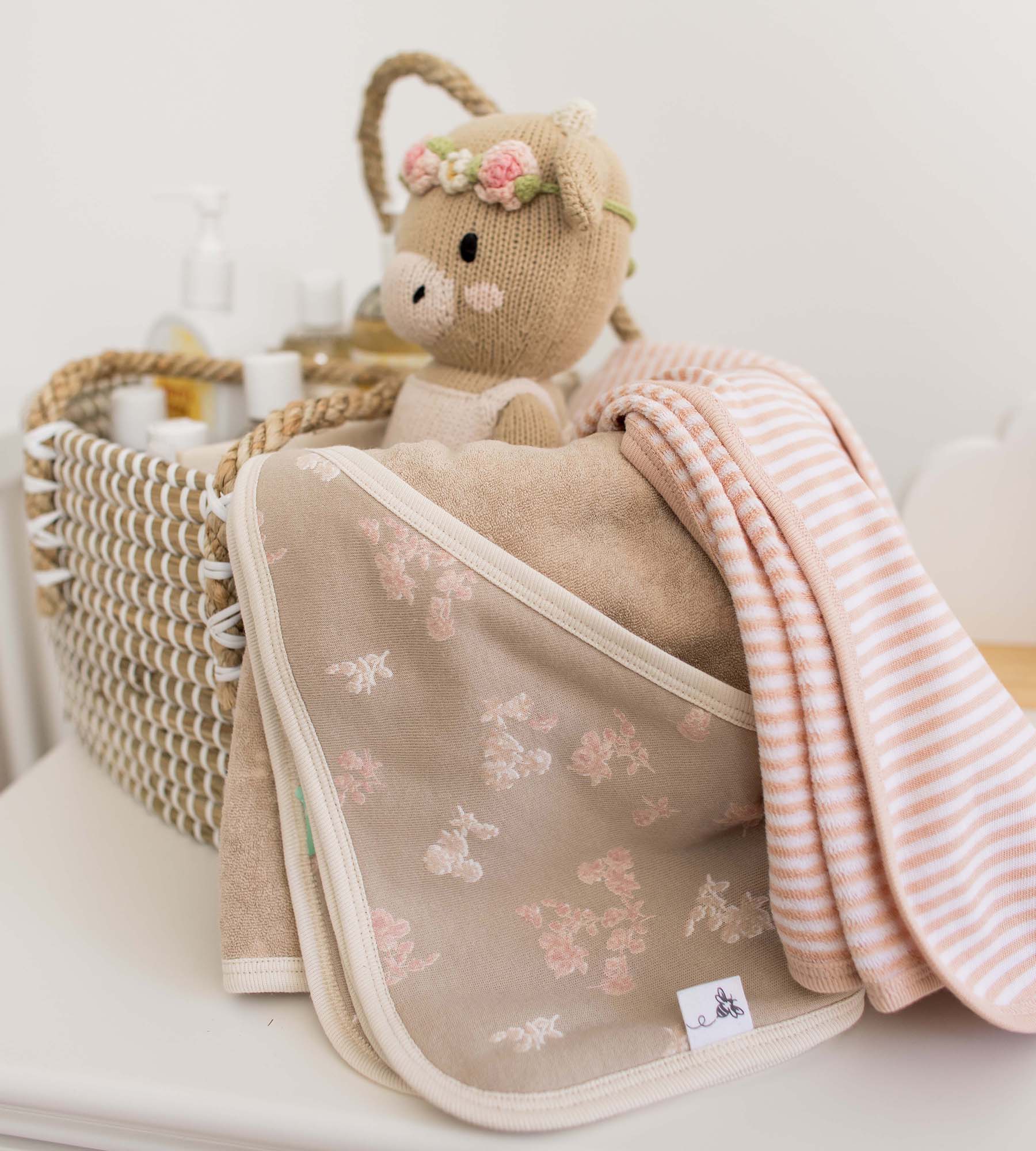 Whimsical Floral Organic Knit Terry Towels Set of 2、mySite、g9winljtr