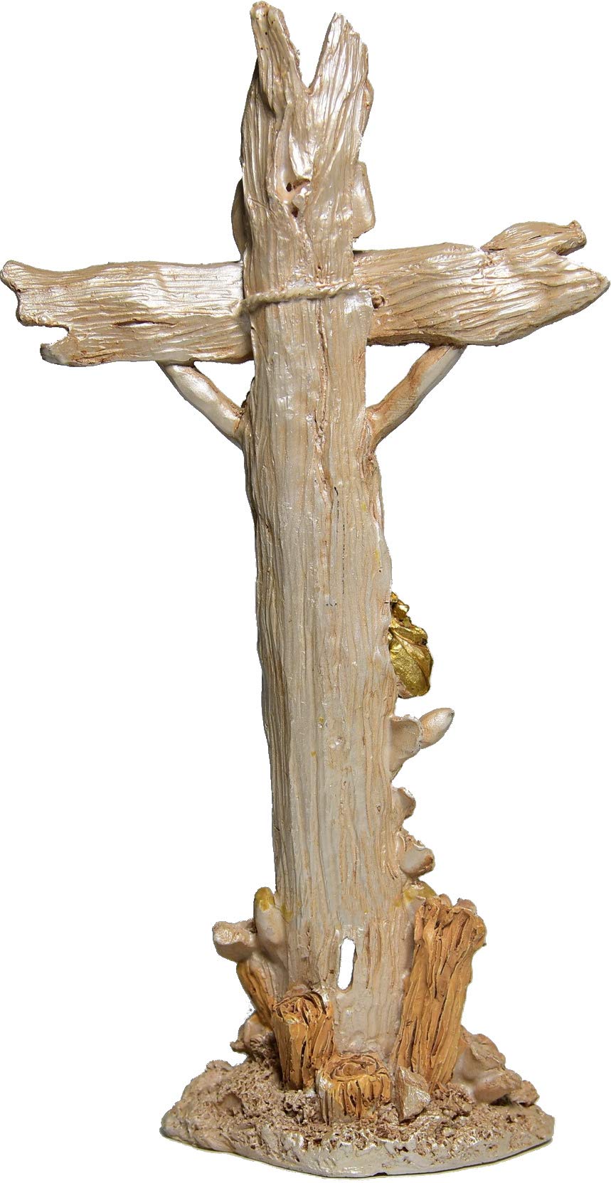 Holy Land Market Flowering Spring Easter Resin Table Standing Crucifix ( 27.5 cm or 11 Inches )、mySite、topwebapps