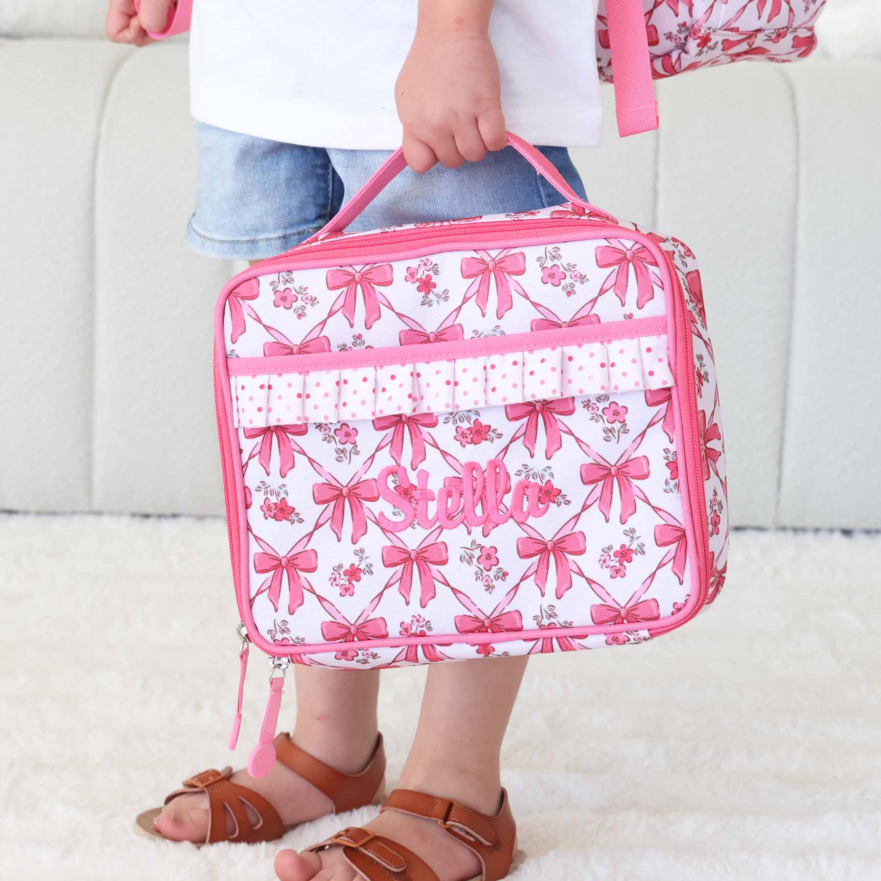  Kids Personalized Ruffle Lunchbox | Bow Besties、mySite、layawaytickets