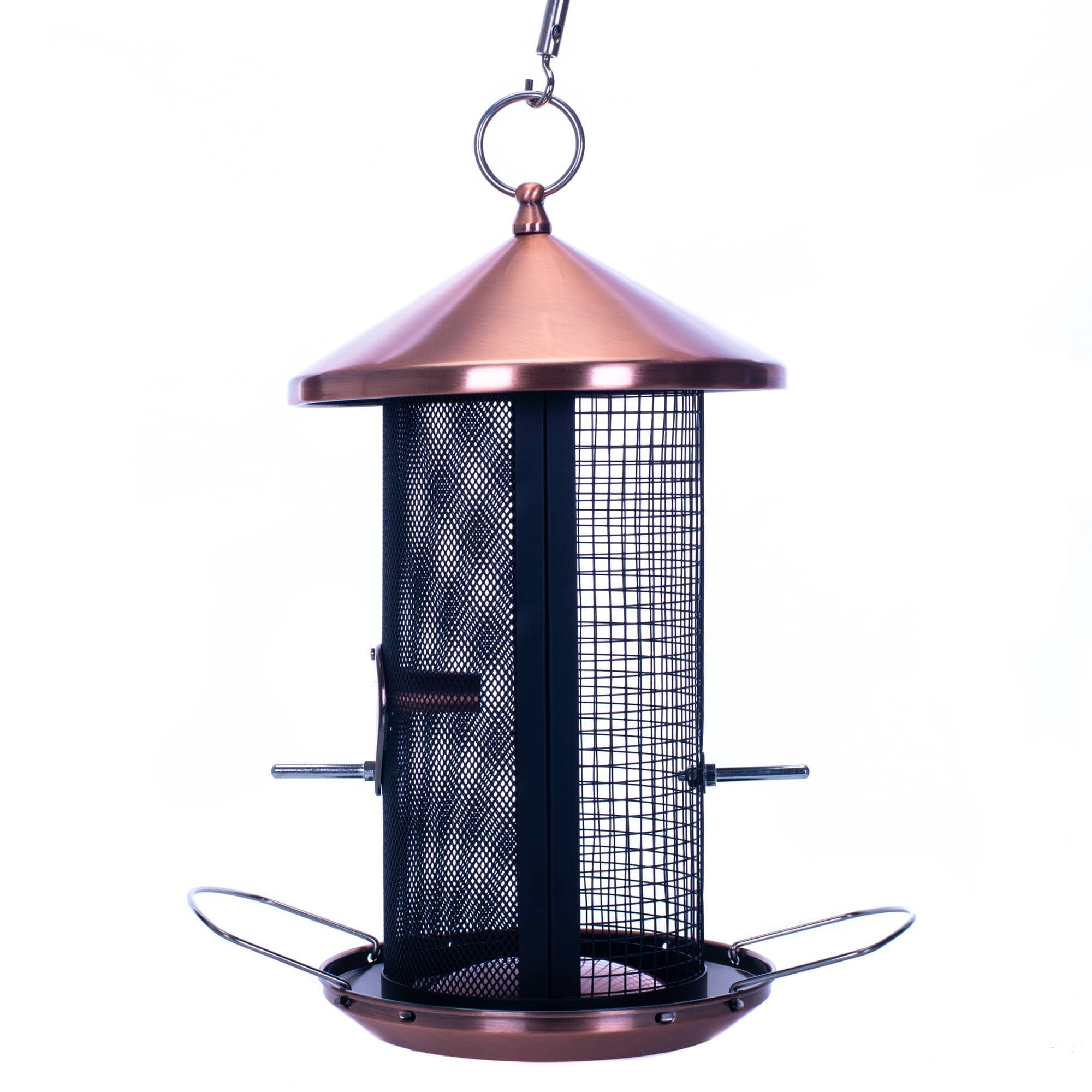 Copper Finish Mesh Metal Dual Nut and Seed Bird Feeder*、mySite、g9winljtr