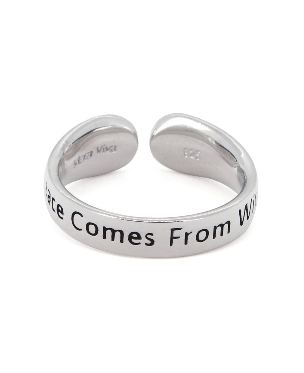 Peace Comes From Within Sterling Silver Adjustable Ring、mySite、topwebapps