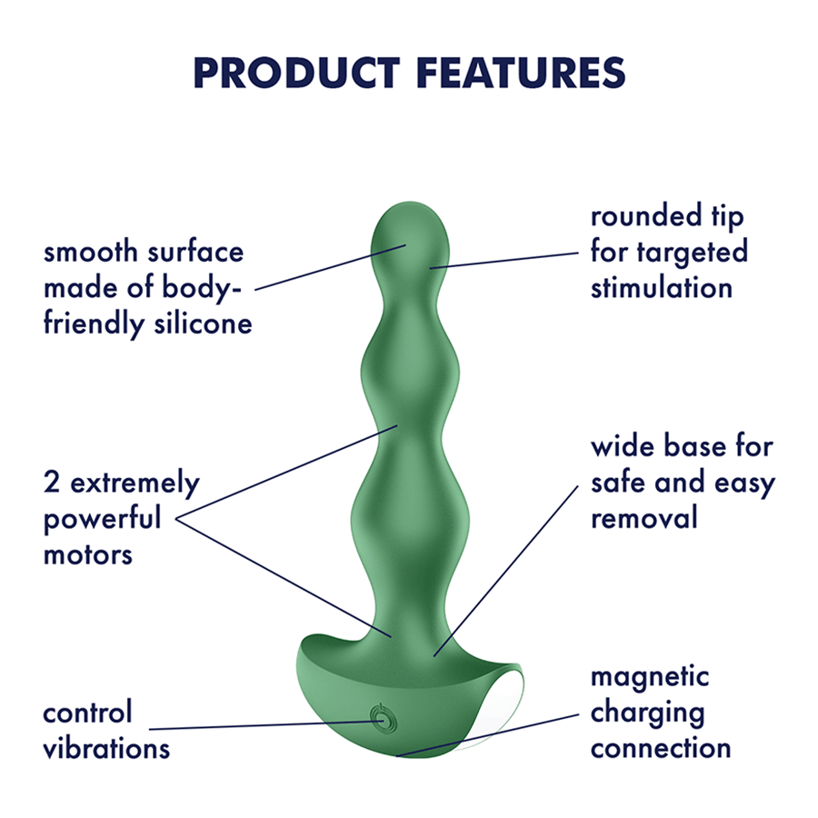 Satisfyer Lolli Plug 2 Green Silicone Vibrating Anal Plug、mySite、bottomscart