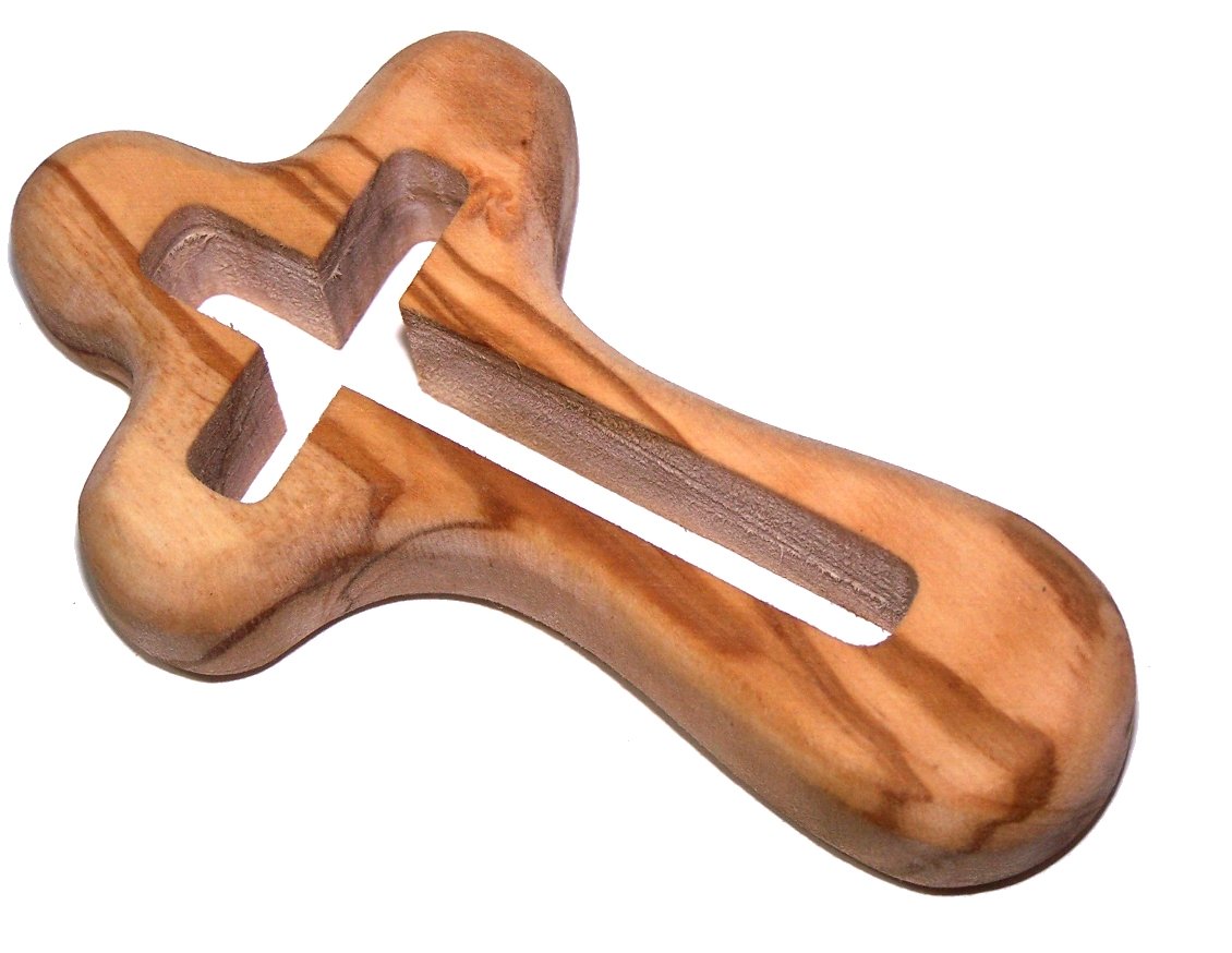  Holy Land Market Hand Cross Carved with Simple Cross All The Way Through Package. Comes with Gift Box,Velvet Bag & Lord's Prayer Card - 4 Cross、mySite、elrpsem3k