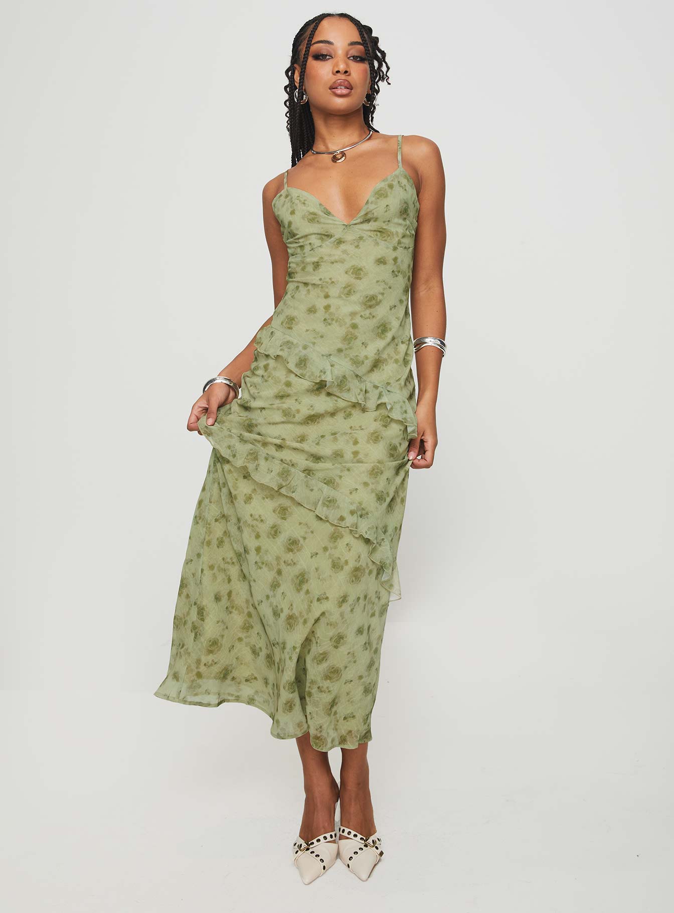Teffoli Maxi Dress Green、mySite、solidvoid