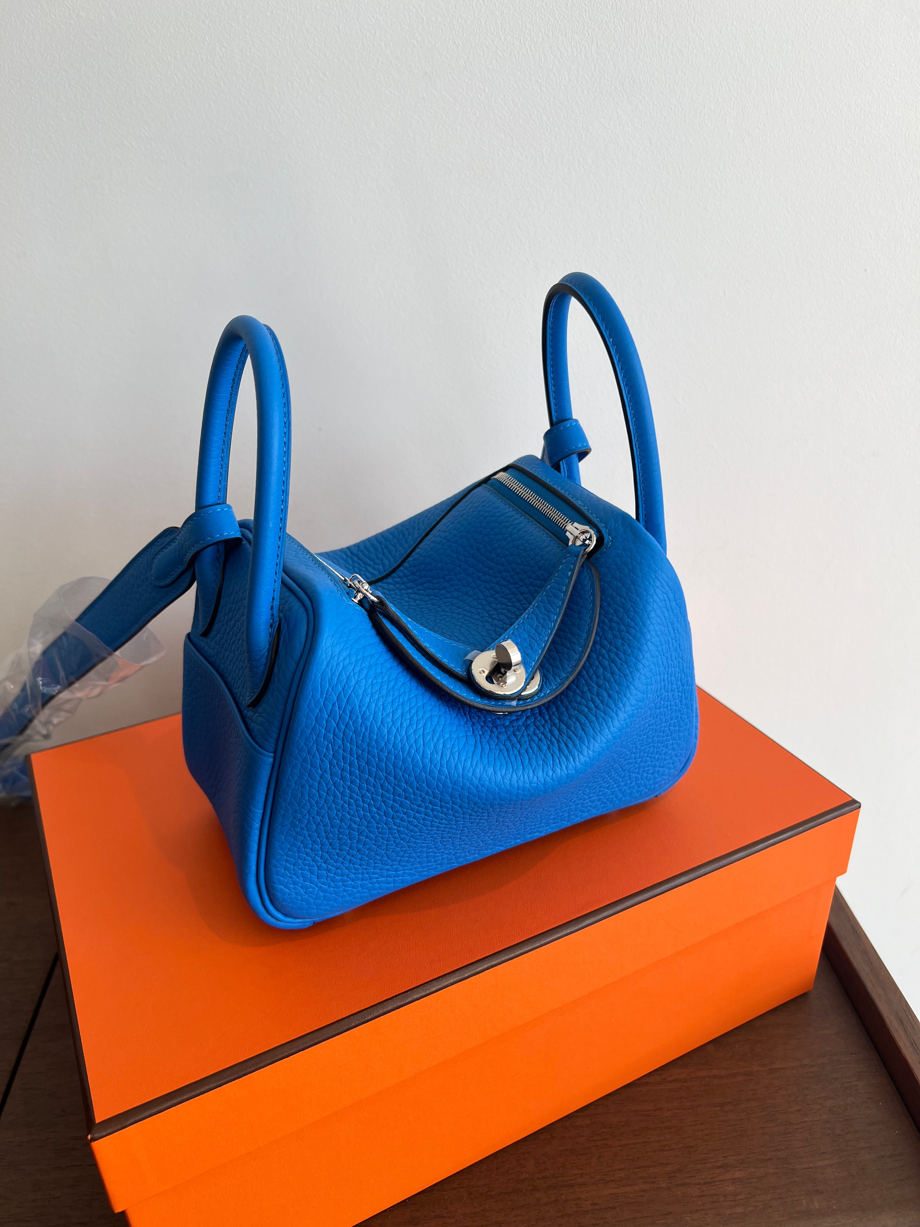 Hermès Mini Lindy Bleu Hydra Clemence PHW、mySite、garminoutage.com