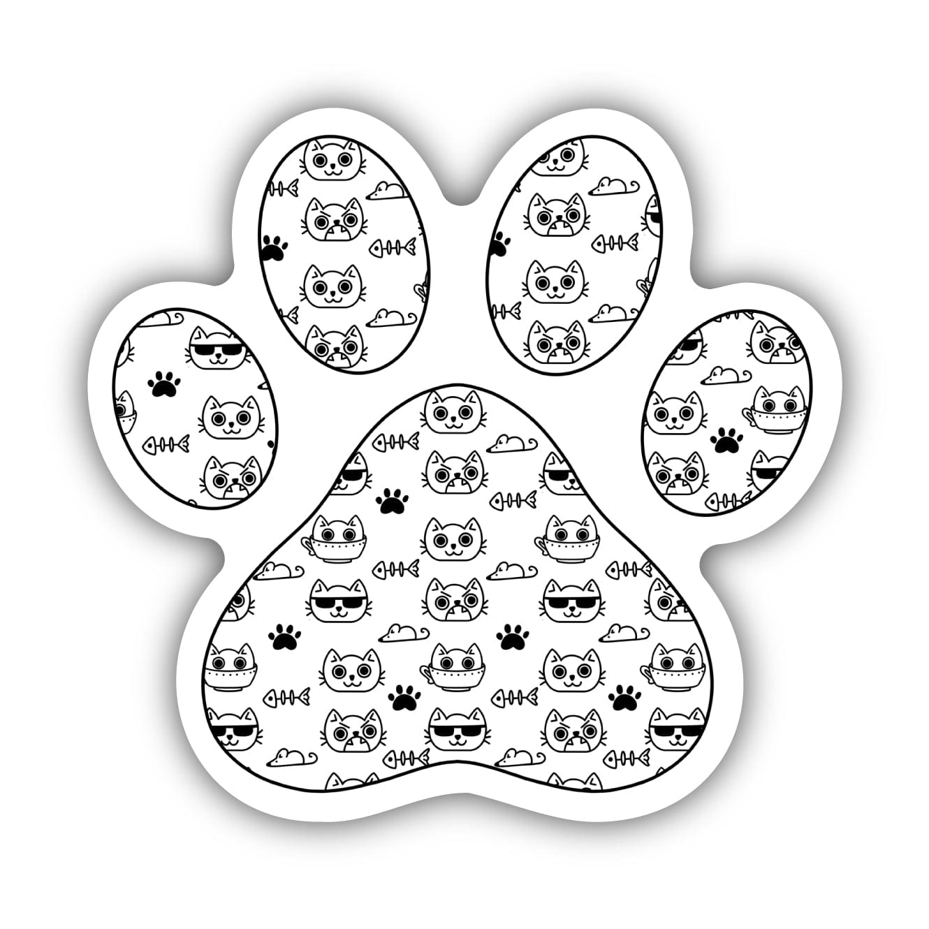  Cat Pattern Paw Print Sticker、mySite、elrpsem3k