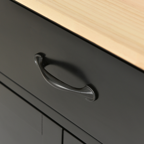 Kitchen Island Cart with Solid Wood Top and Locking Wheels,54.3 Inch Width,4 Door Cabinet and Two Drawers,Spice Rack, Towel Rack (White)、、casual