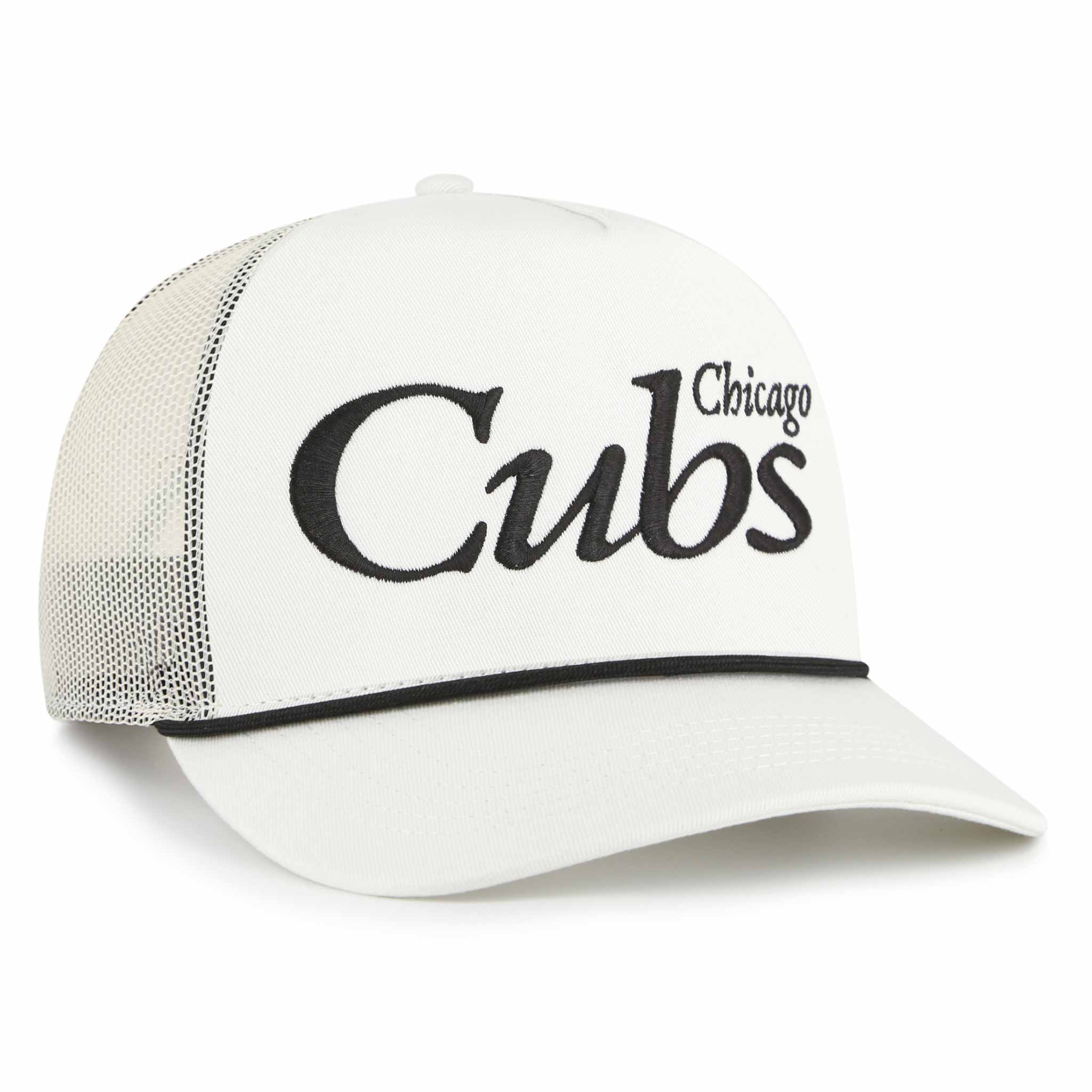 Chicago Cubs 47 Brand Foundation Script Rope Hitch White Snapback Adjustable Cap、mySite、vikingsvslions