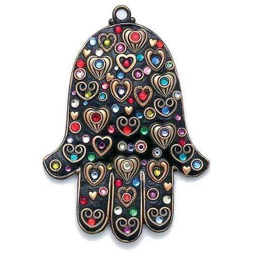 Michal Golan Multi Color Heart Wall Hamsa、mySite、topwebapps