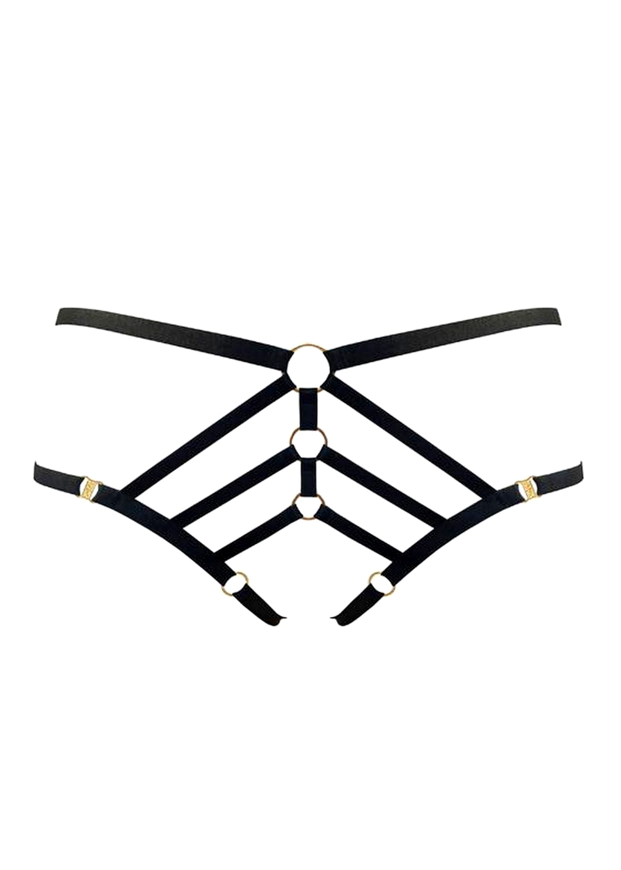  Art Deco Ouvert Strap Brief (Black)、mySite、justintrudeaud