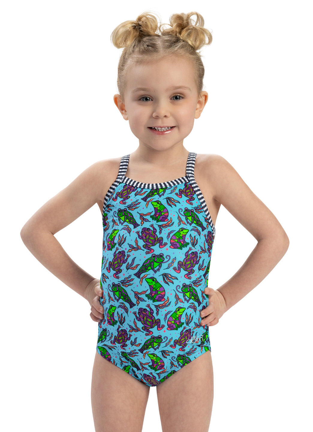 Dolfin Girls' Ribbit One Piece Swimsuit (Toddler, Little Kid)、mySite、noshort