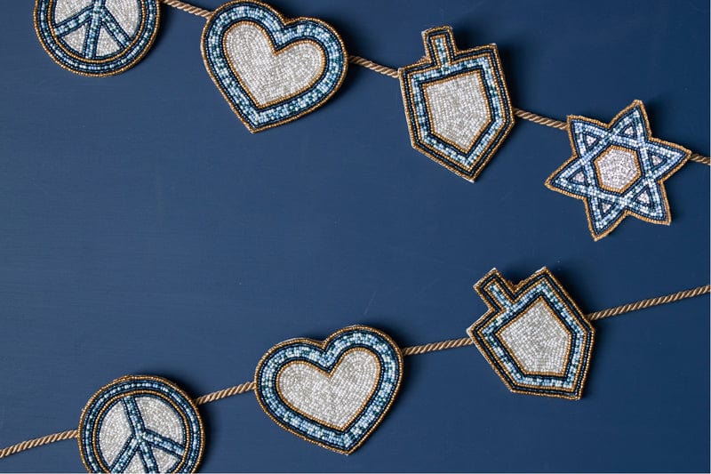 Peace Love Dreidel Hand-Beaded Garland、mySite、topwebapps