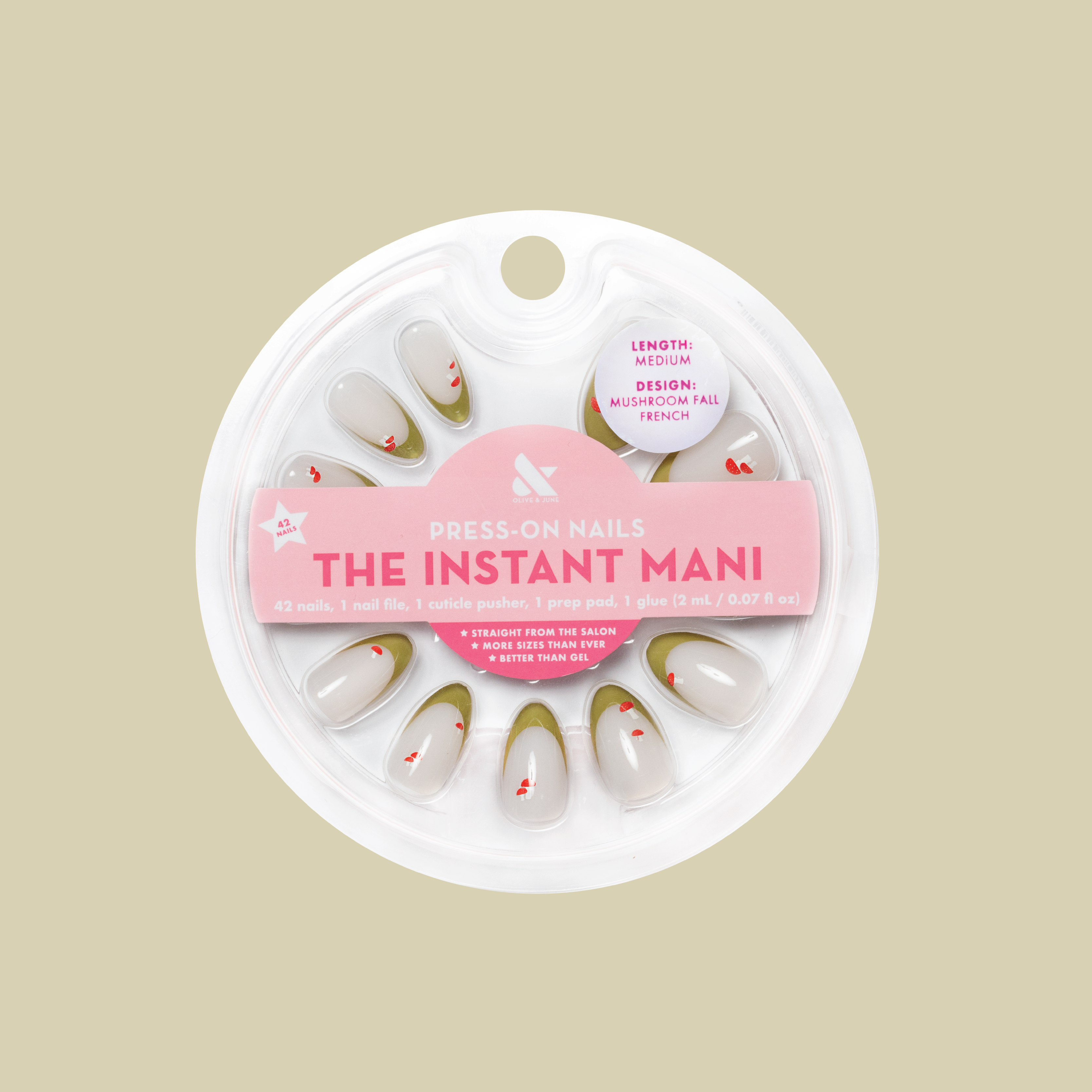 Mushroom Fall French - Press-On | Medium | Almond - Part of Set、mySite、solidvoid