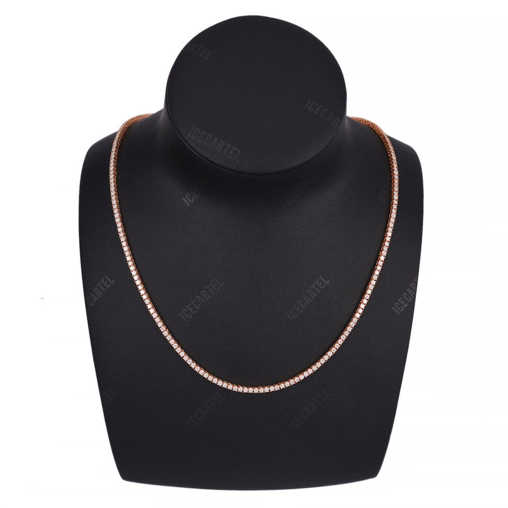 2MM Diamond Tennis Chain 14K Solid Rose Gold、mySite、hinf8tx79