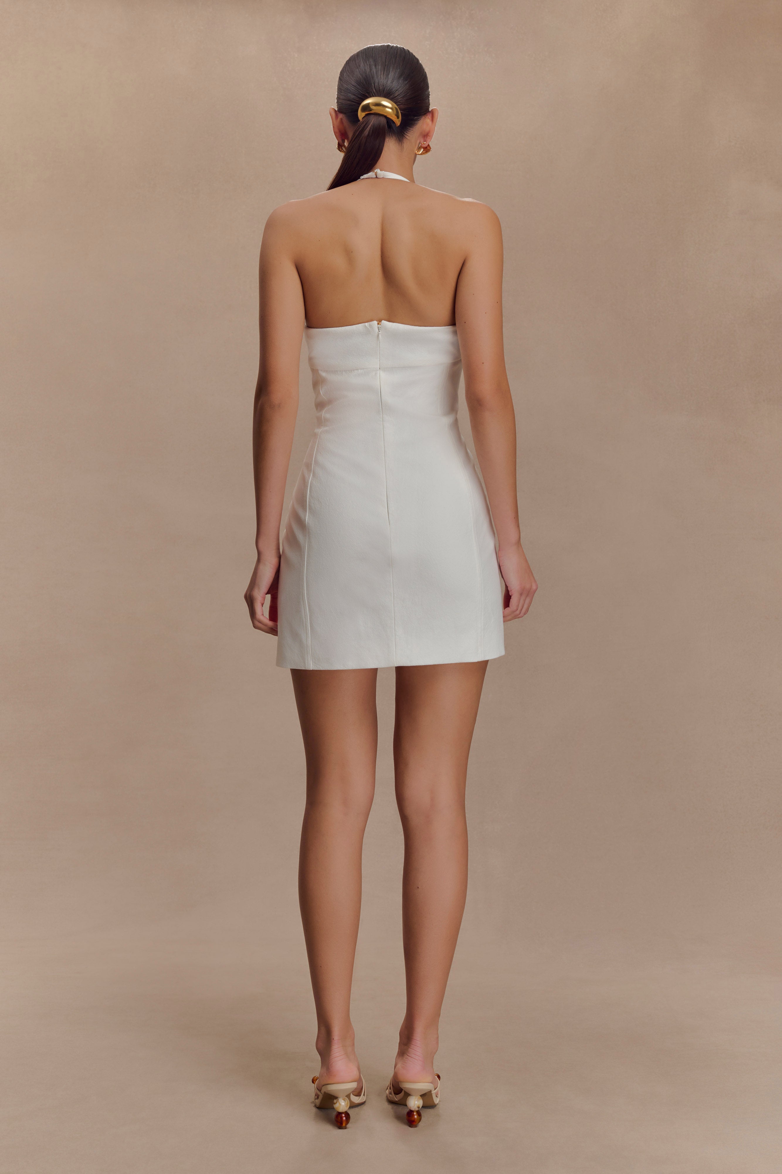 Reyes Cotton Floral Mini Dress - White、mySite、solidvoid