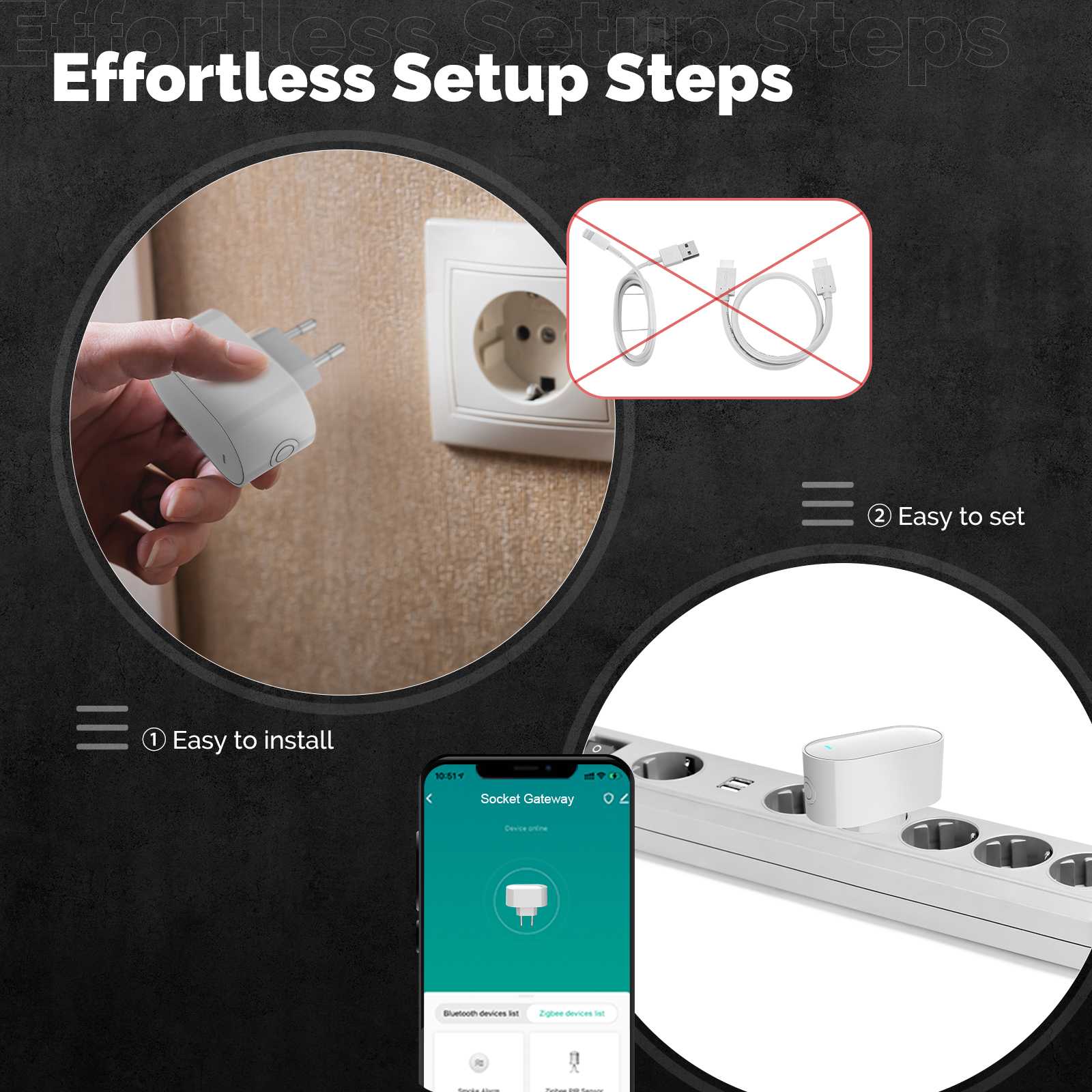 ZigBee Bluetooth Mesh Socket Multi-mode Gateway Smart Hub Allow 100+ Sub-devices EU Version、mySite、fannypackpong