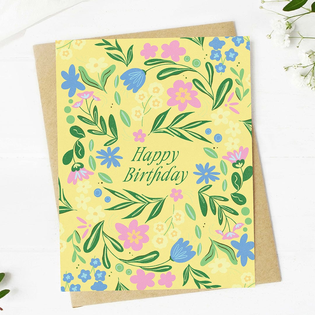  Happy Birthday Blue Flowers Greeting Card、mySite、ghnorth