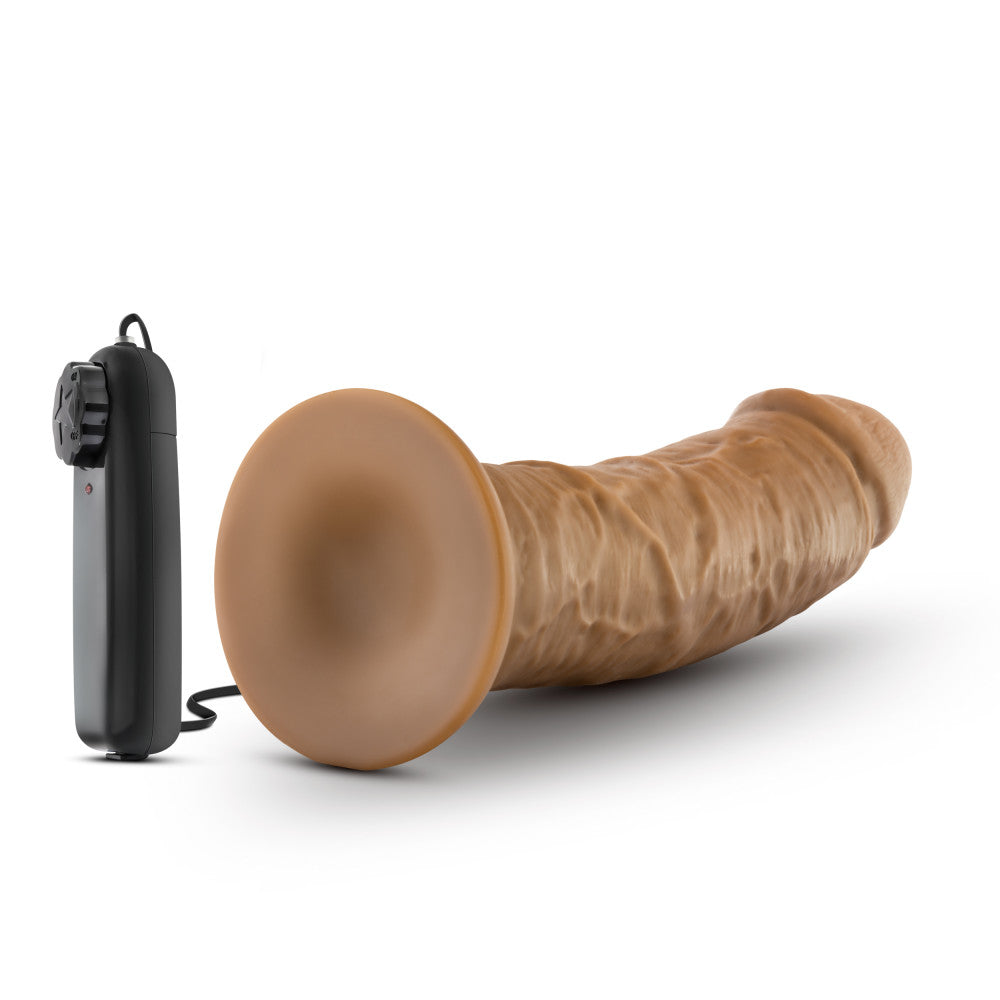 Dr. Skin By Blush® | Dr. Joe Realistic Mocha 8-Inch Long Remote Control Vibrating Dildo With Suction Cup Base、mySite、bottomscart
