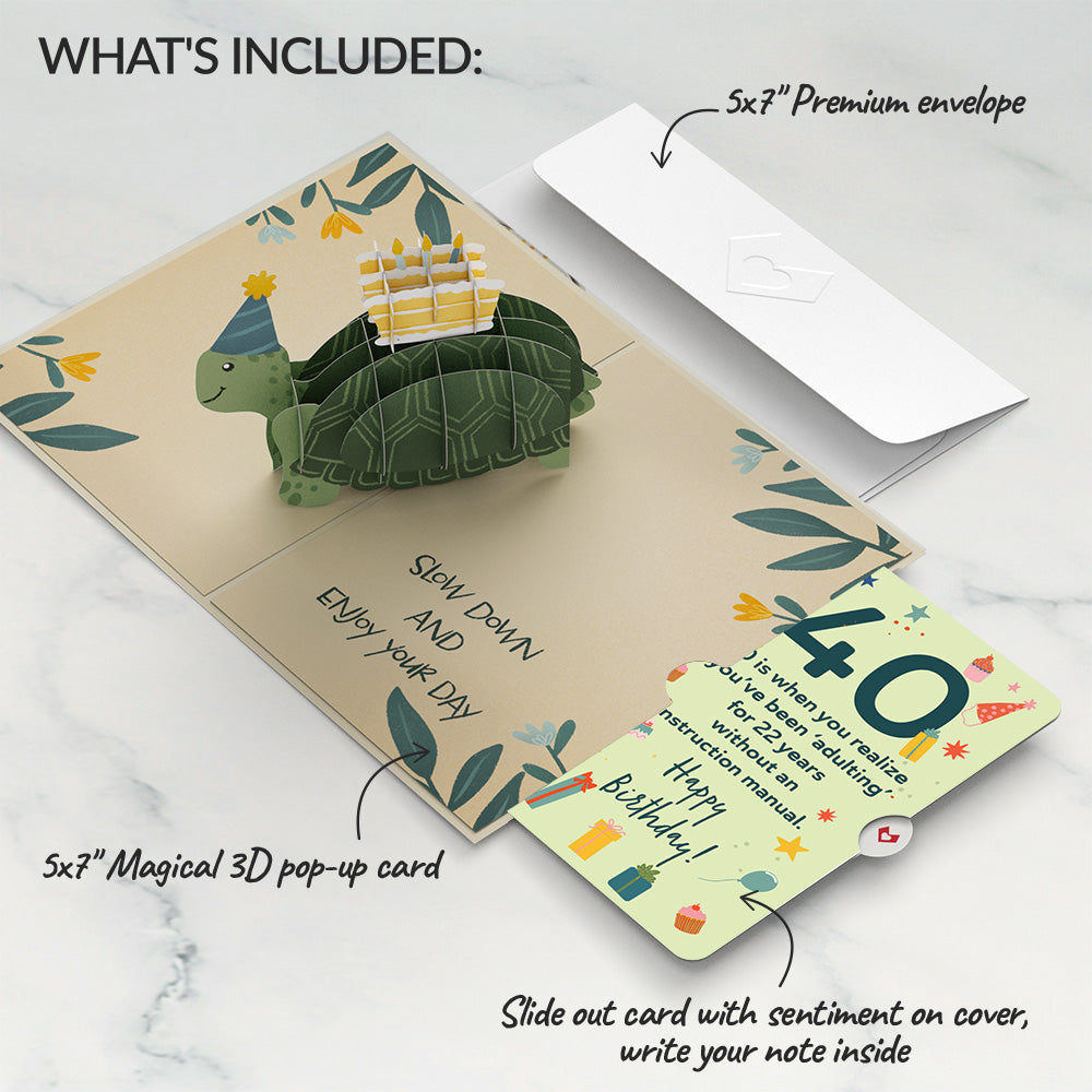 Shell-ebrate 40th Birthday Turtle Pop-Up Card and Sentiment Set、mySite、solidvoid