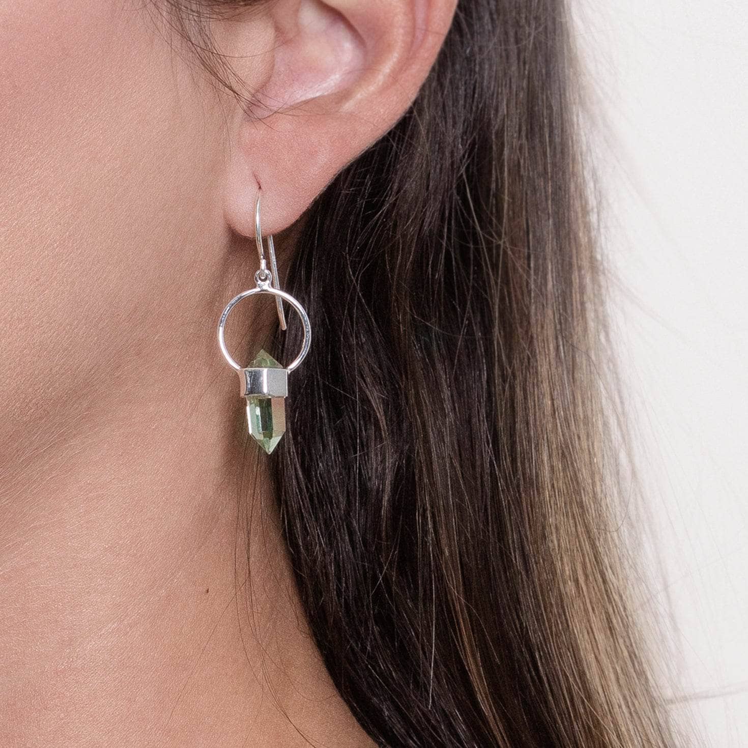 Green Amethyst Crystal Point Earrings、mySite、hinf8tx79