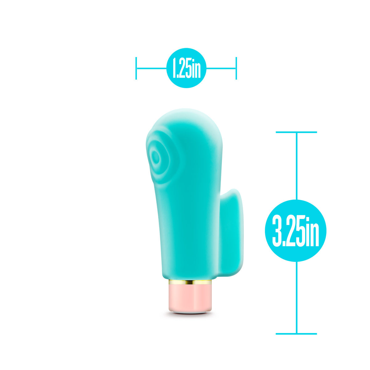 Aria By Blush® | Sensual AF: Finger Fin Teal Silicone Vibrator with Powerful RumboTech™ Technology、mySite、bottomscart