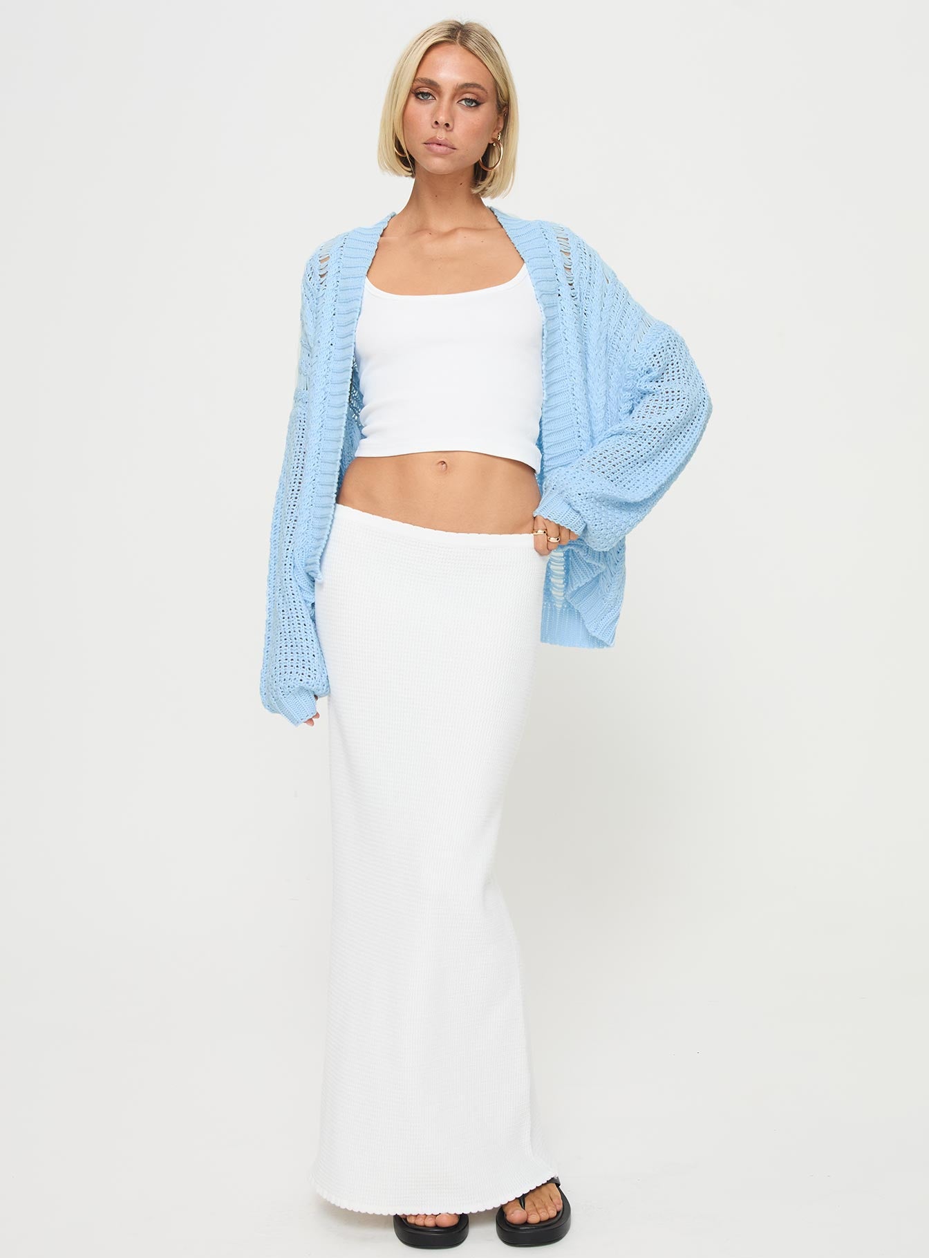 Abner Cable Cardigan Blue、mySite、solidvoid