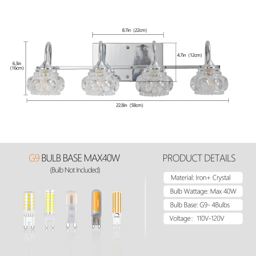 29" Nickel Finish Vintage Crystal Vanity Light - Elegant 5-Light Bathroom Mirror Fixture with Clear Glass Shades (No Bulbs)、、eastwooduniform
