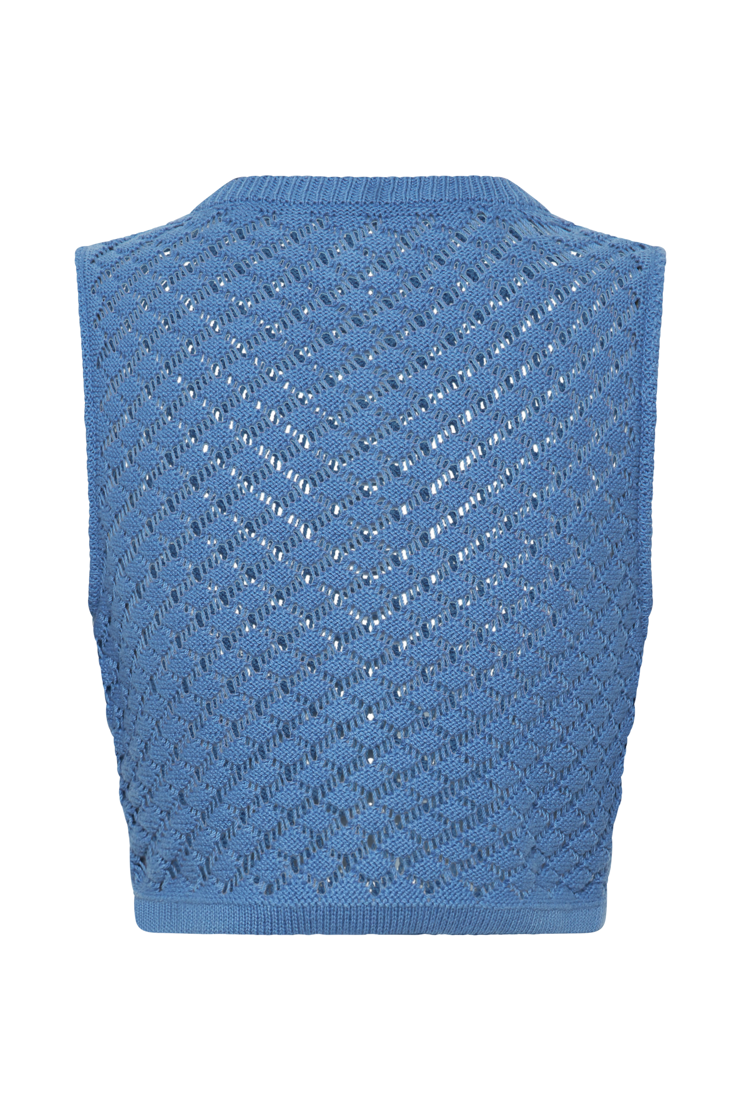 Lorenza Crochet Button Down Crop Top - Periwinkle、mySite、solidvoid