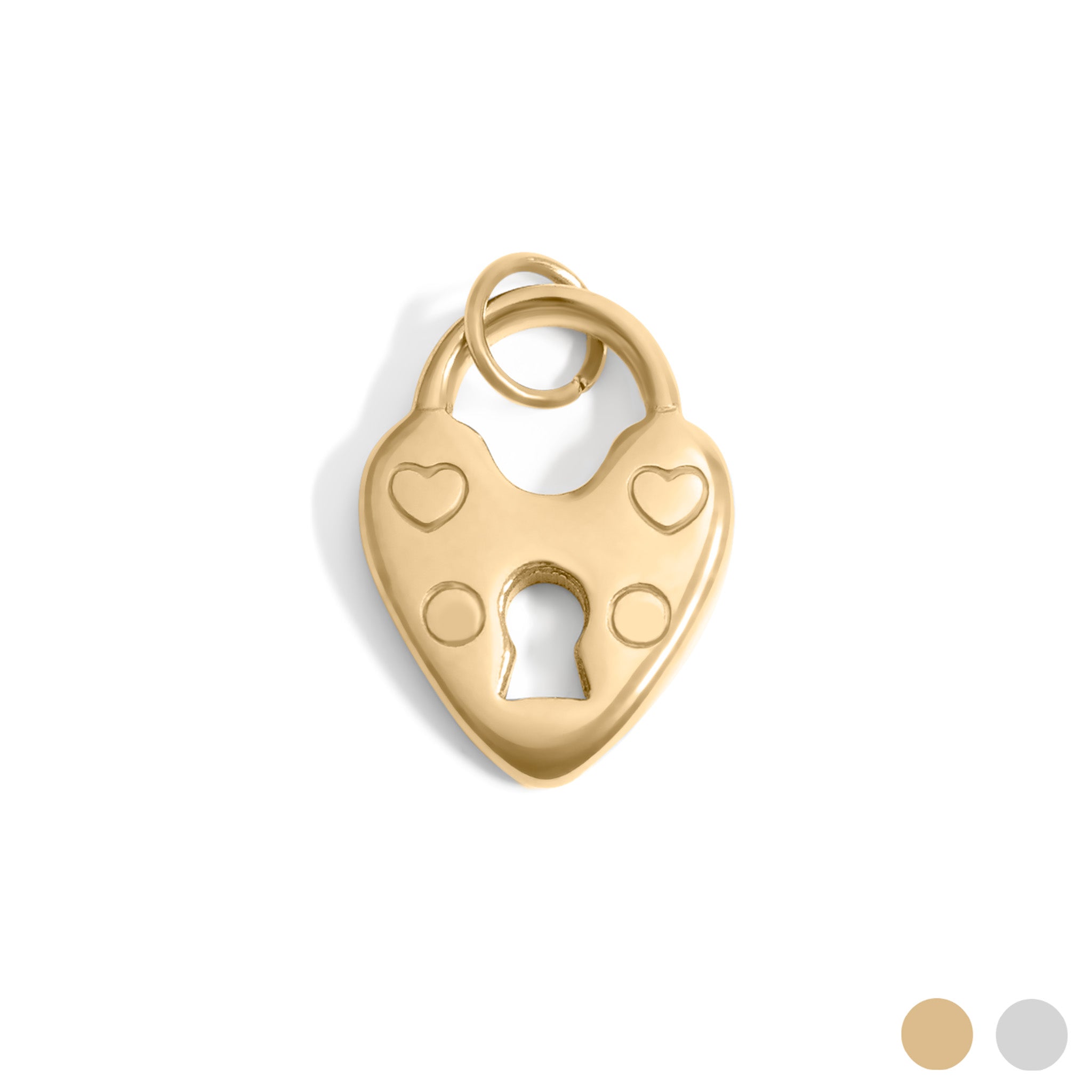 18K Gold PVD Stainless Steel Vintage Heart Lock Charm / PDL0274、mySite、dreamappss