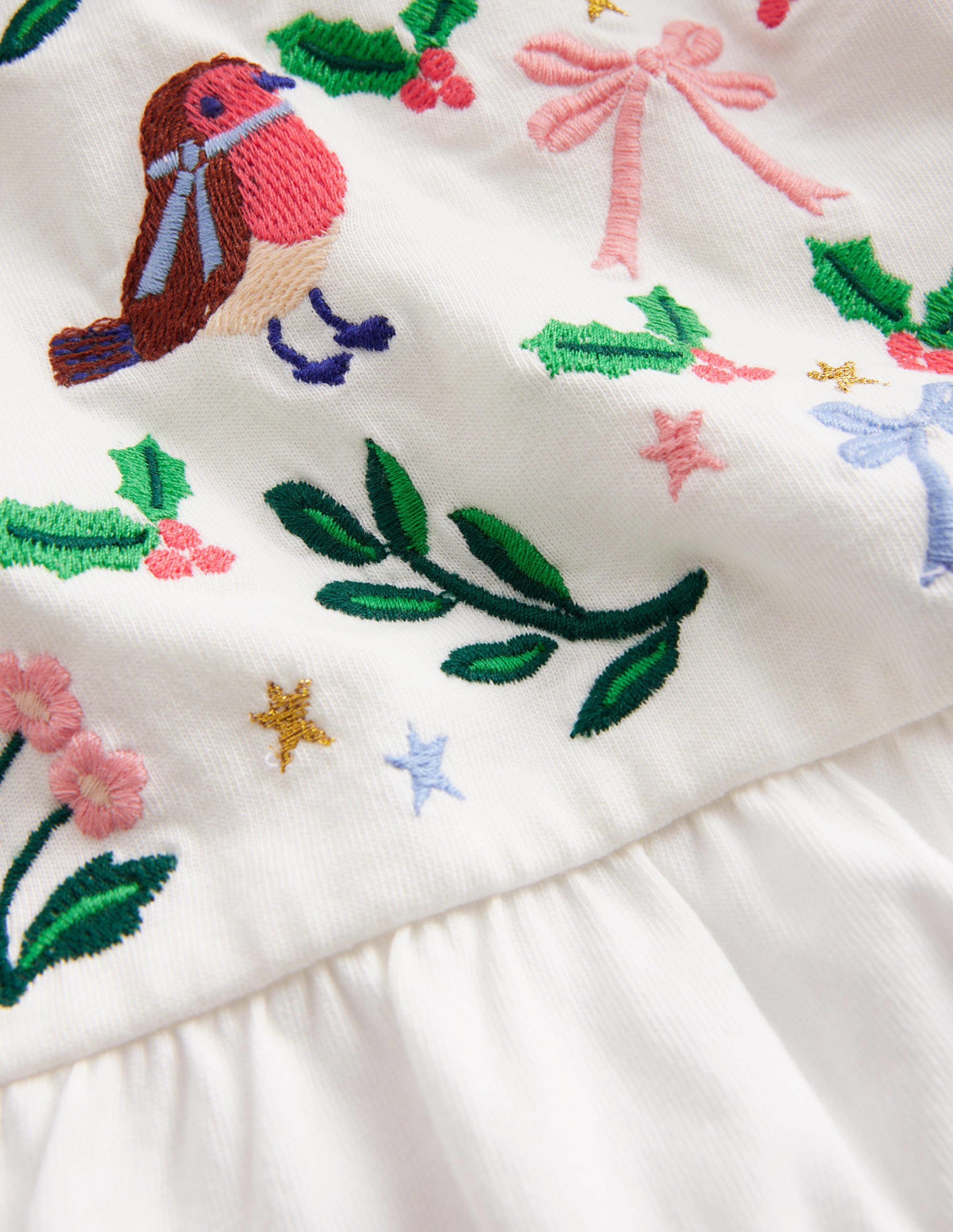  Embroidered Jersey Top-Ivory Festive、mySite、ashleygrahame