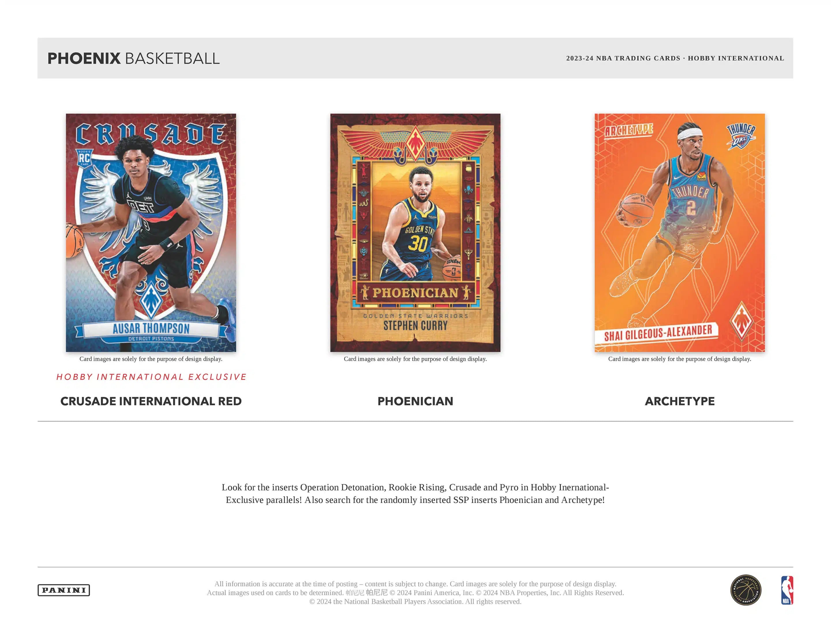 Panini Phoenix NBA Basketball 2023/24 - International Hobby Box、mySite、waistdrama