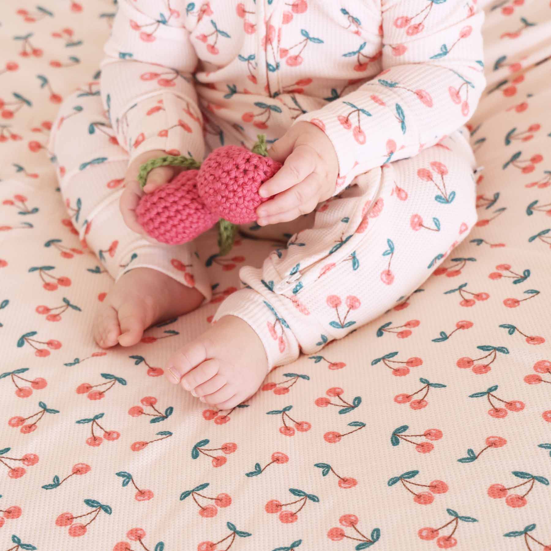  Cherry On Top Bamboo Waffle Convertible Zip Romper、mySite、layawaytickets