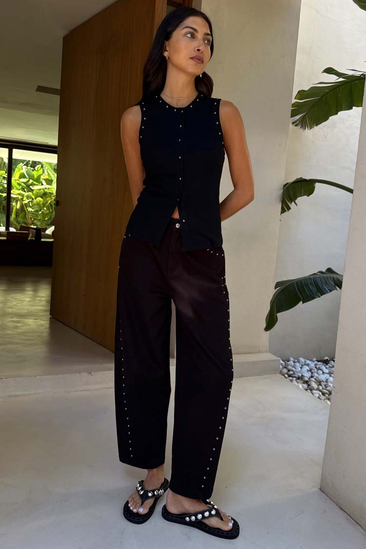 Black Studded Button Tank、mySite、solidvoid