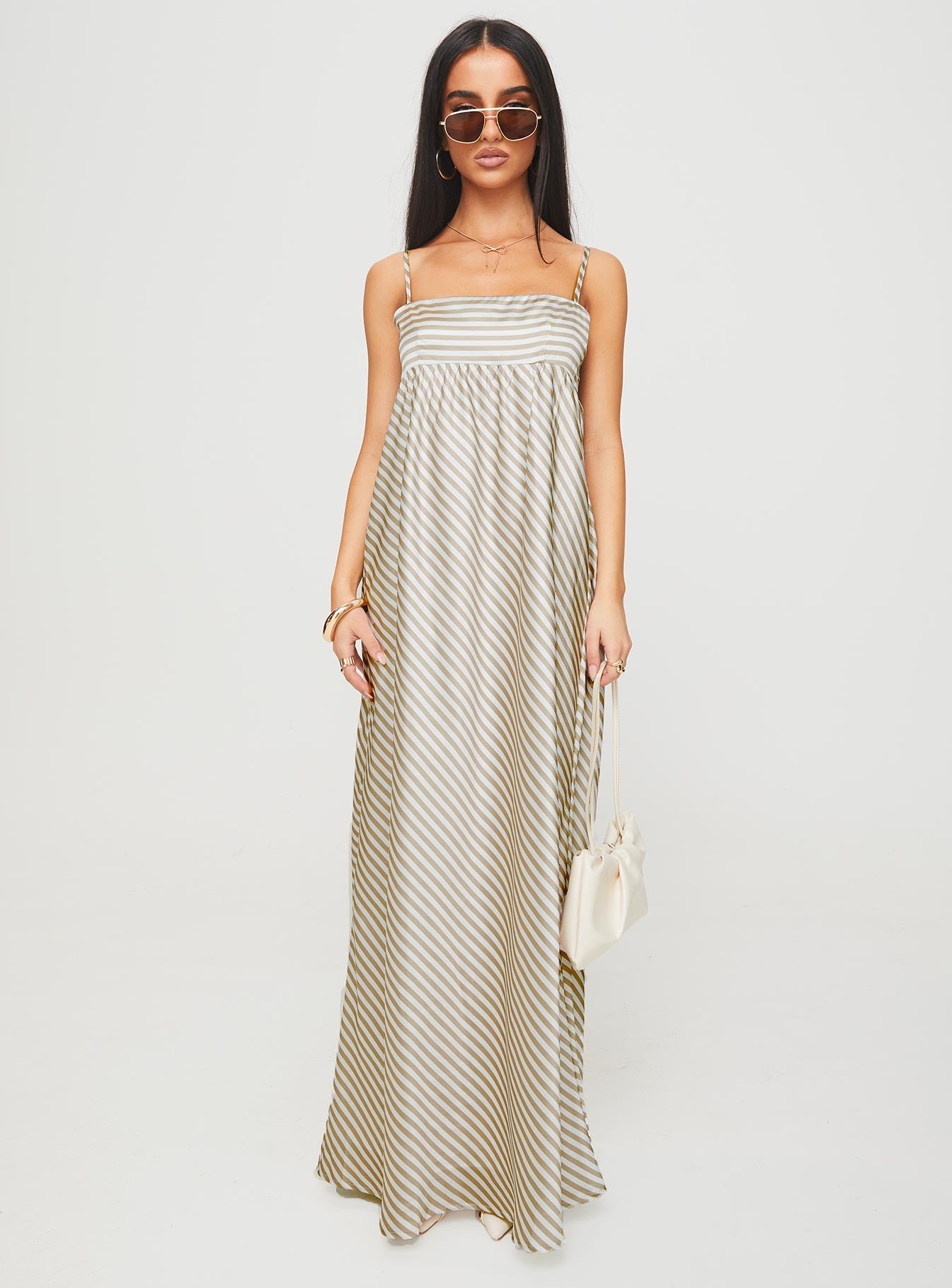 Pansotti Maxi Dress Beige / White Stripe、mySite、solidvoid