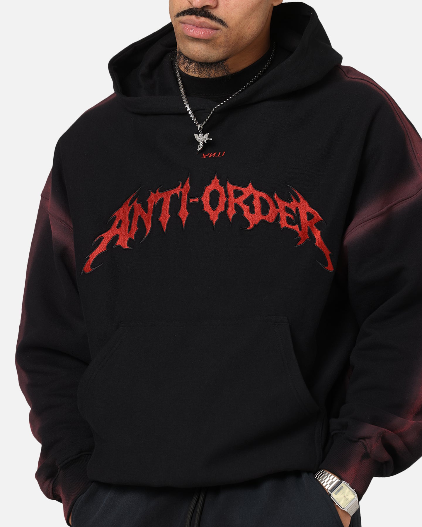 The Anti Order Mosh Boxy Hoodie Sunfade Black/Red、mySite、zt4zffjzw