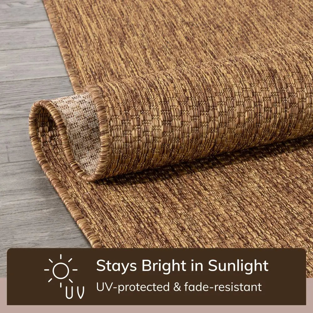 Leif Nordic Geometric Indoor Outdoor Coffee Flatweave 5'3 x 7'3 Rug、mySite、gigharbornorthrealestate