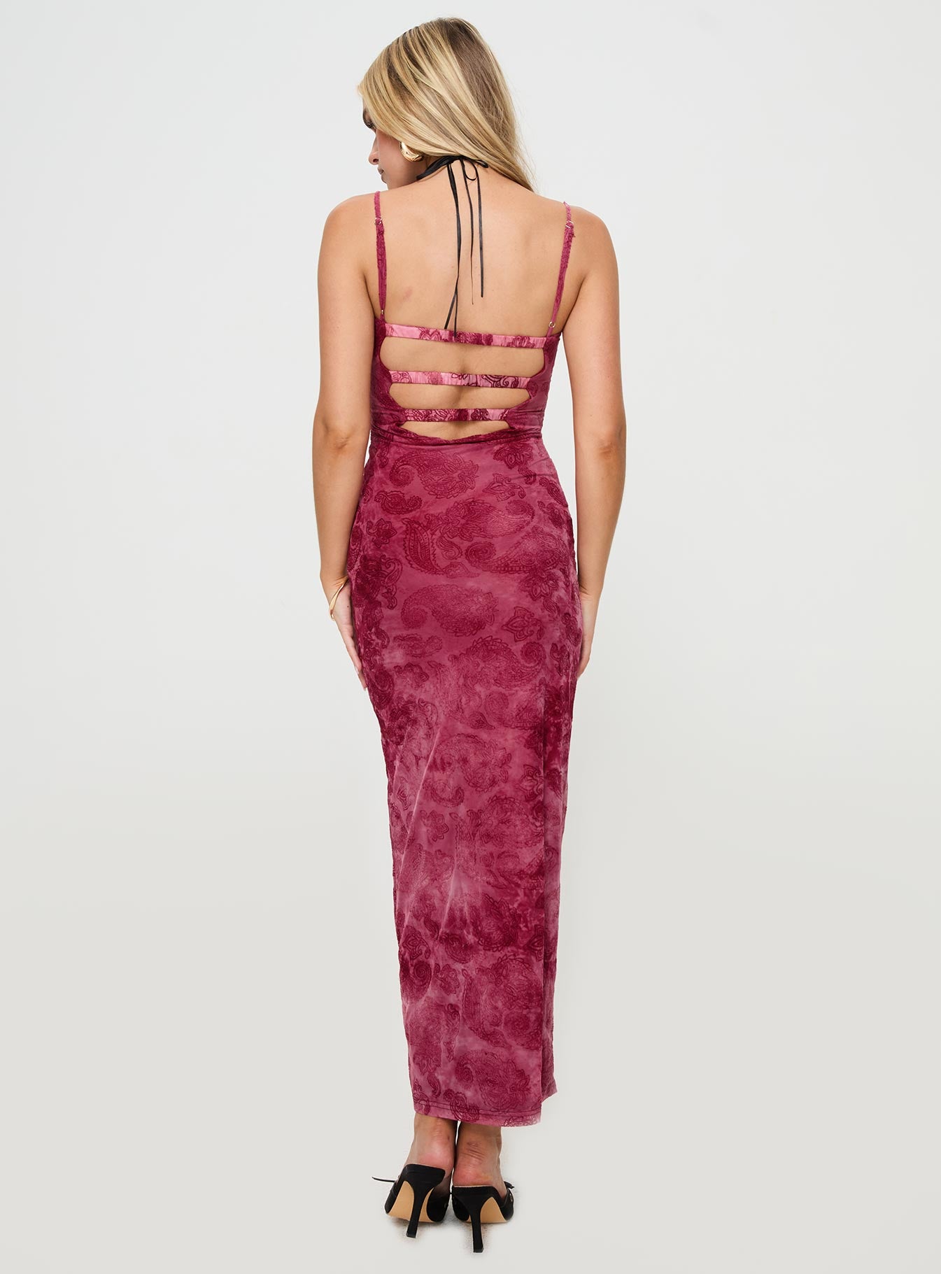 Orla Paisley Maxi Dress Burgundy、mySite、solidvoid