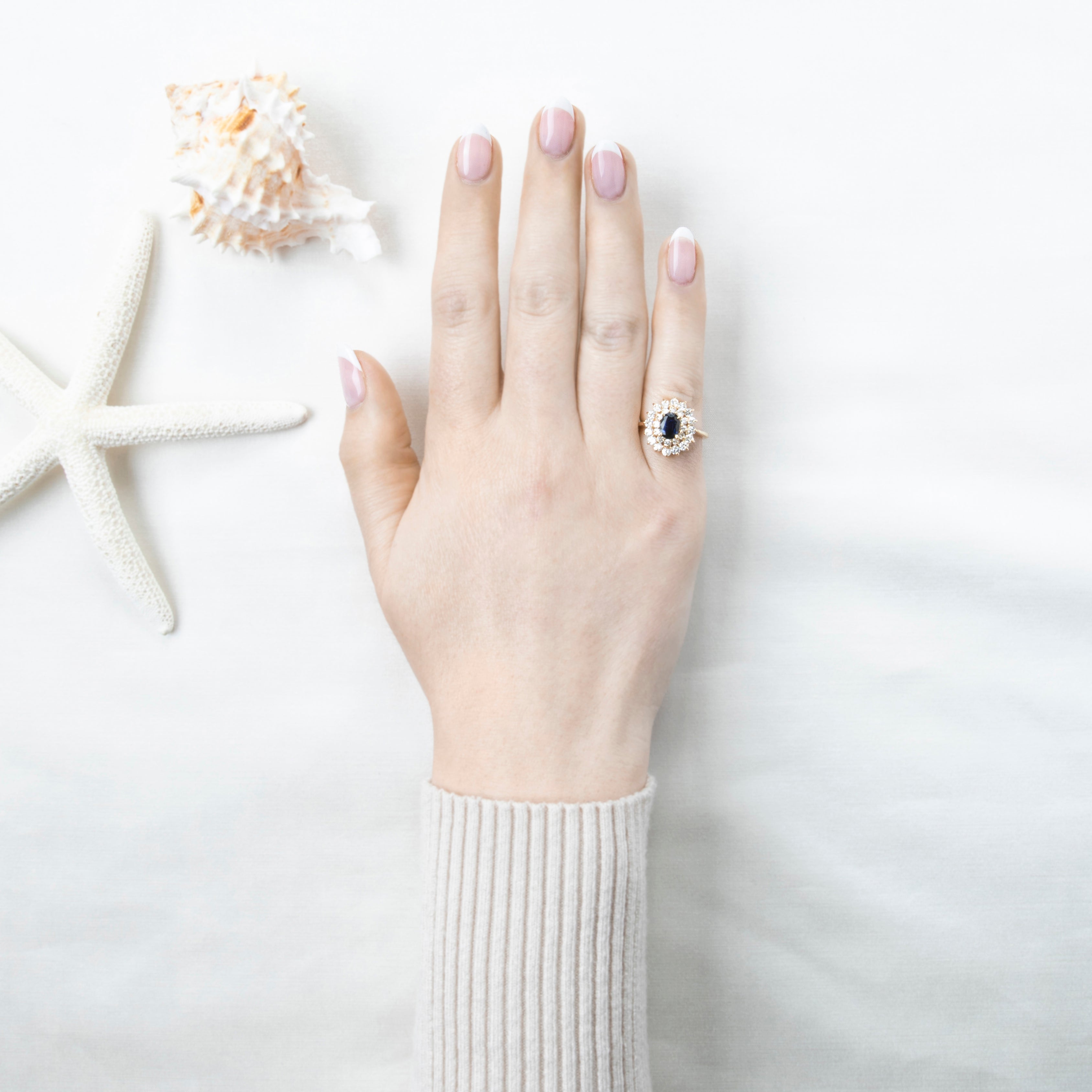 Vintage 14k Yellow Gold Sapphire .896cttw Diamond Dazzling Double Halo Ring、mySite、hinf8tx79