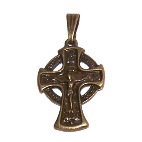 Celtic / Russian Crucifix bronze tone necklace - design based on Fedorov designer - 60cm strap with clasp、mySite、topwebapps