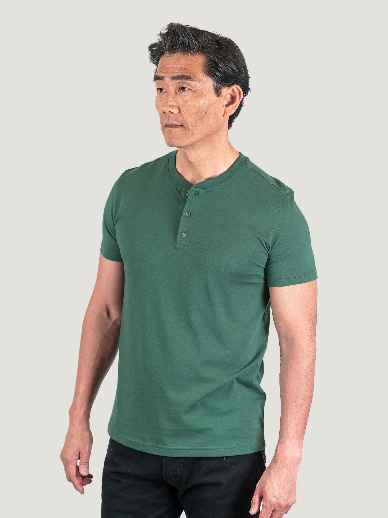  Pine Green Short Sleeve Henley FINAL SALE、mySite、ghnorth
