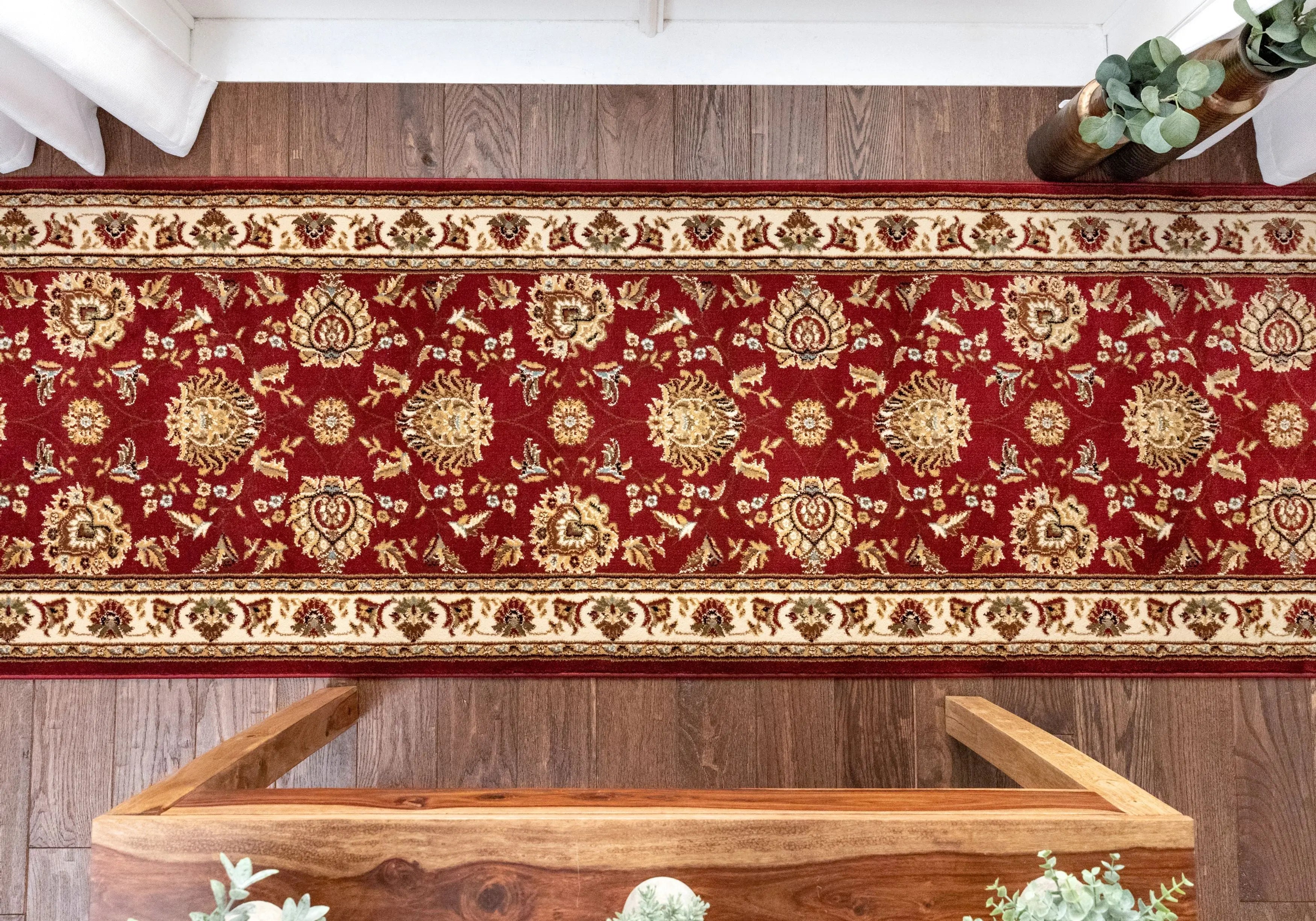 Abbasi Custom Size Runner Traditional Red Choose Your Width x Choose Your Length Hallway Runner Rug、mySite、gigharbornorthrealestate