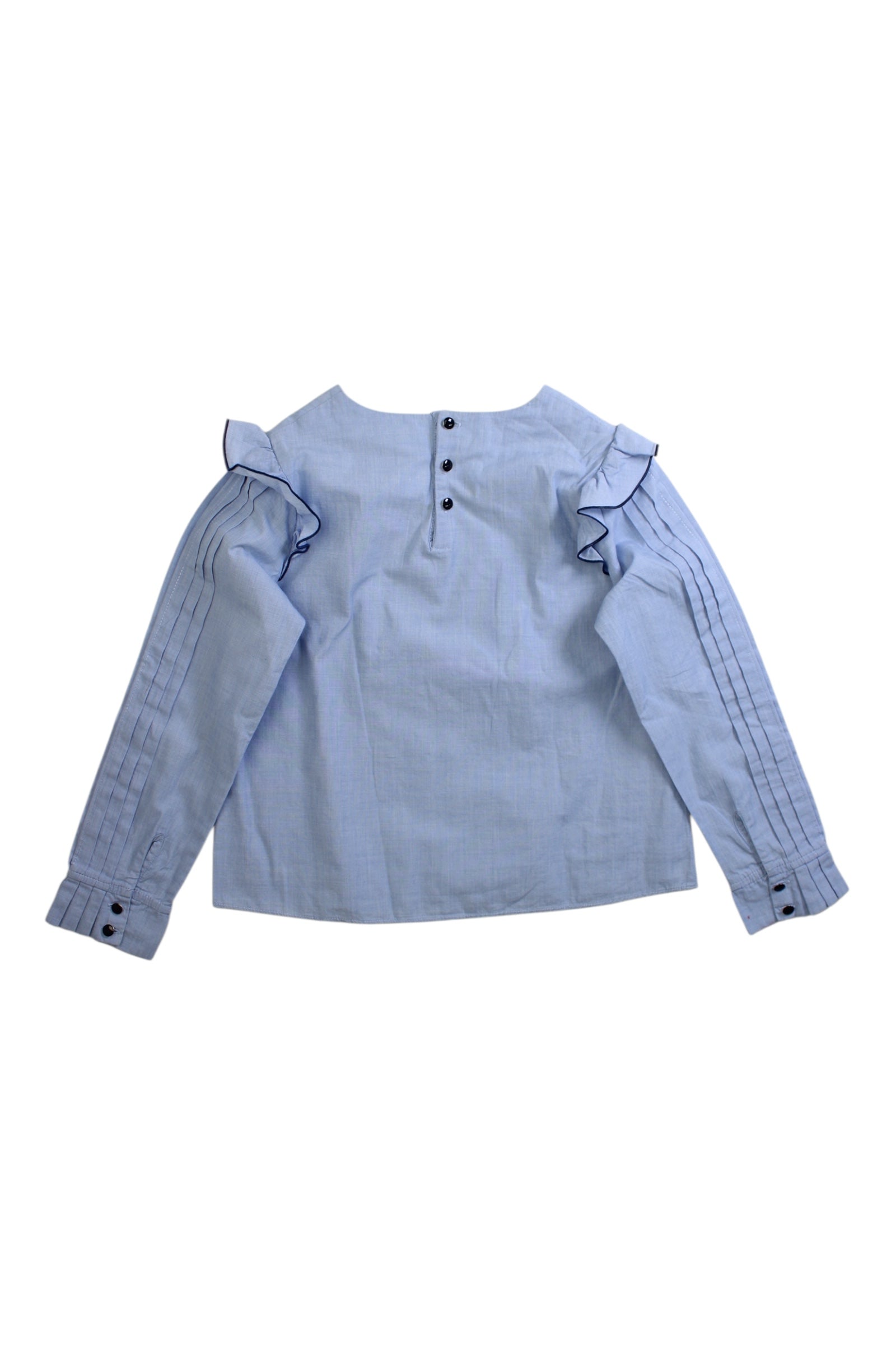 Jacadi Ruffle Detail Long Sleeve Top 5T、mySite、g9winljtr