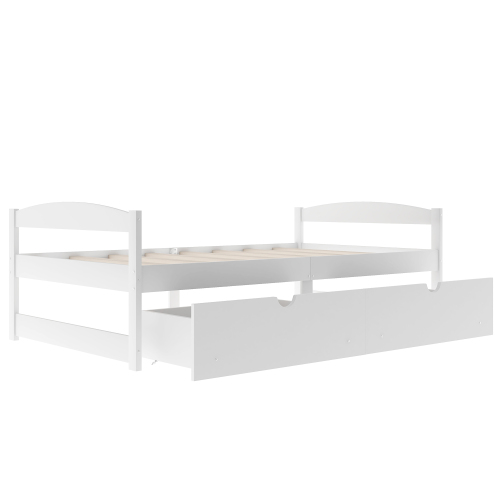 Twin size platform bed, with two drawers, gray、、casual