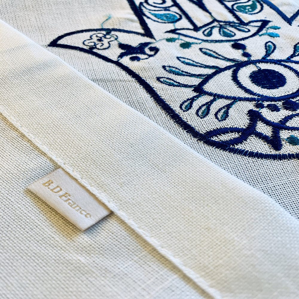 Modern Blue Hamsa Table Runner - White、mySite、topwebapps