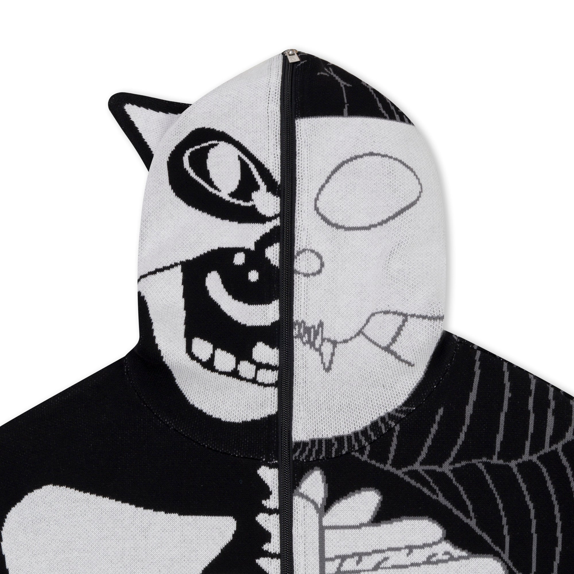 Skelly Nerm Knit Hoodie (Black/White)、mySite、merchandisen