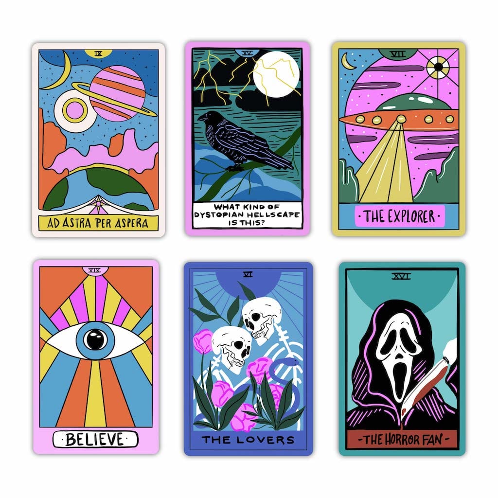  Tarot Card Sticker 6 Pack Colorful、mySite、ghnorth