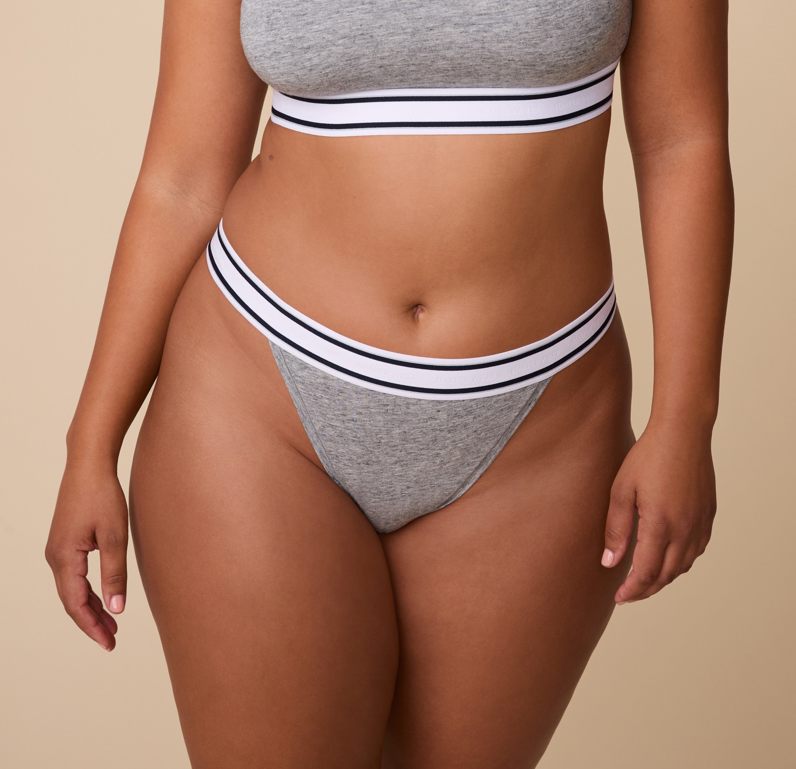 Cloud Cotton Retro French Cut Bikini - Heather Charcoal、mySite、bengalsvssteelers